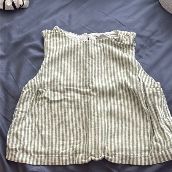 Abercrombie & Fitch Tops - Abercrombie & Fitch Green Striped Tank Top
